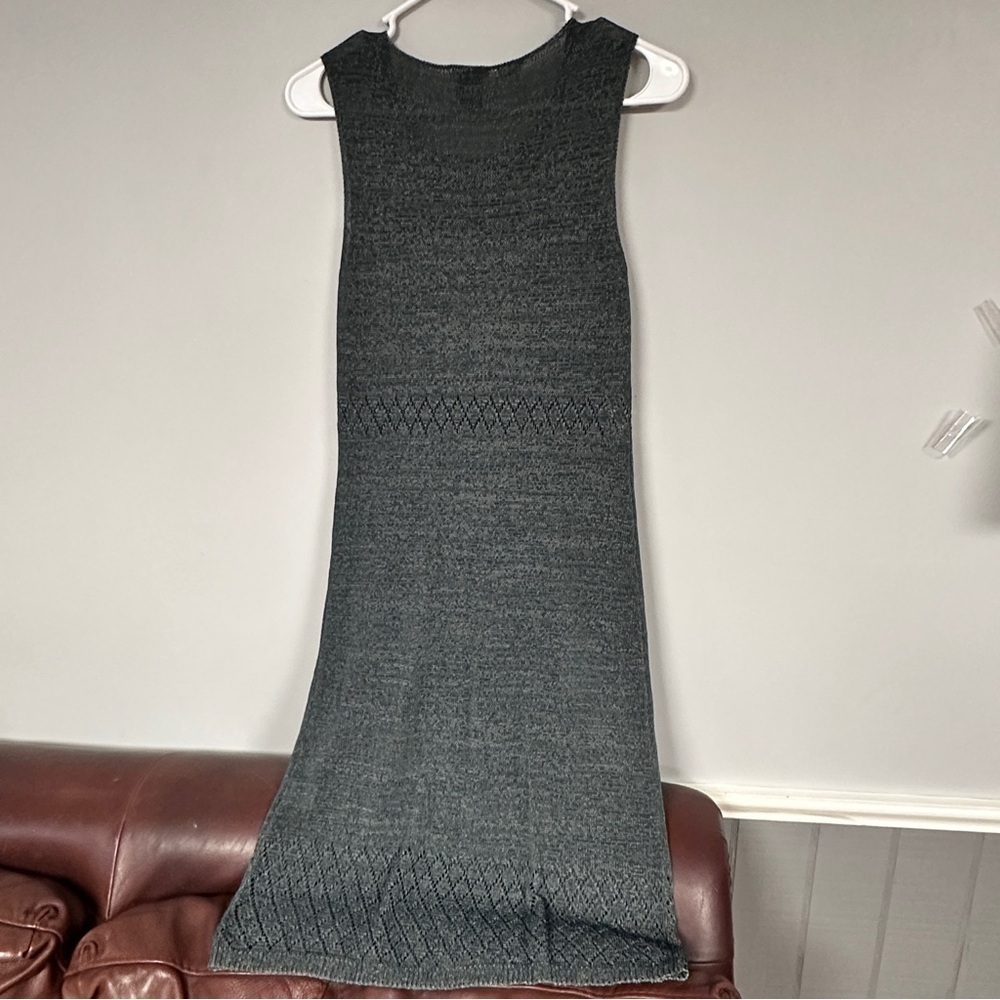 DKNY•sleeveless crewneck sweater sheath dress, cute cutout design, dark teal, M